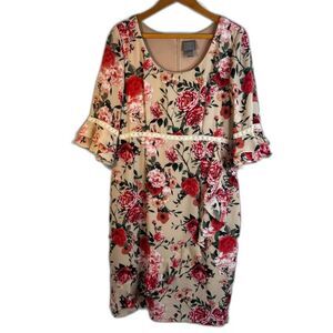 Rabbit Rabbit Rabbit Floral Bell Sleeve Cottage Core Boho Garden Dress Size 12